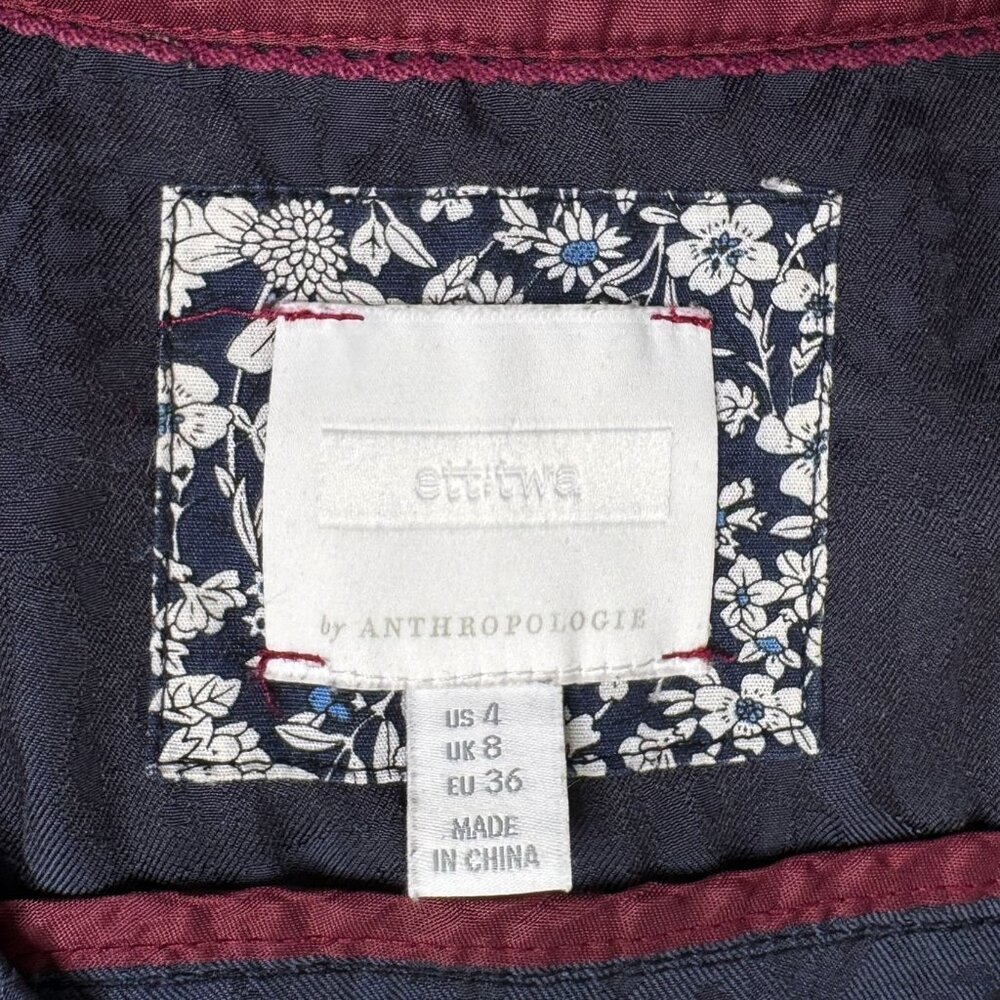 Anthropologie Ett:twa Navy Blue Tie-Front Wide Leg Jumpsuit Size 4 - Picture 8 of 10